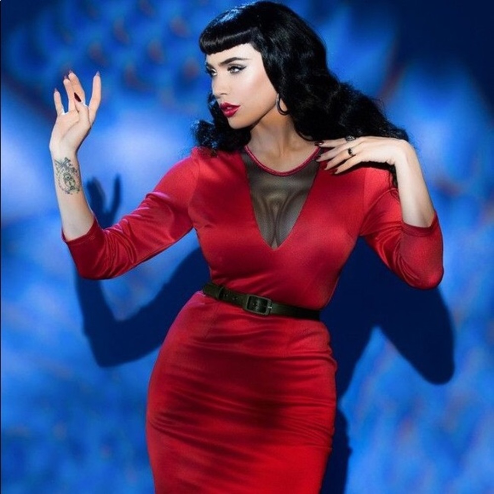 RARE DEADLY DAMES MISFIT DRESS MEDIUM RED